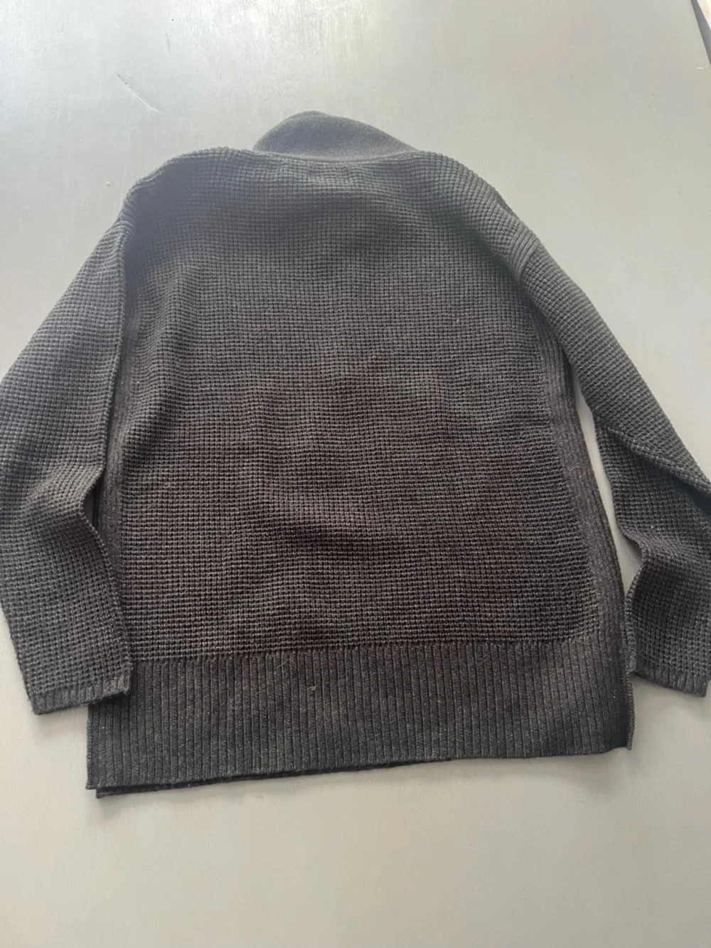 Lou & Grey Waffle Knit Cowl Neck Drawstring Sweater - oversized XS
